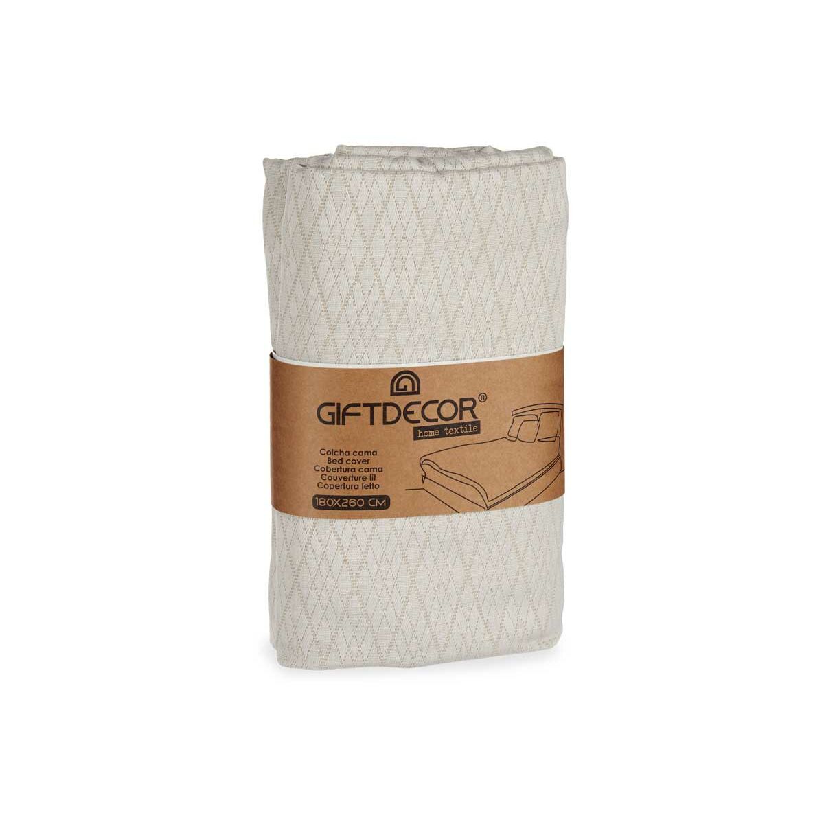 Couvre-lit Gift Decor Beige 180 x 260 cm Losanges (4 Unités)
